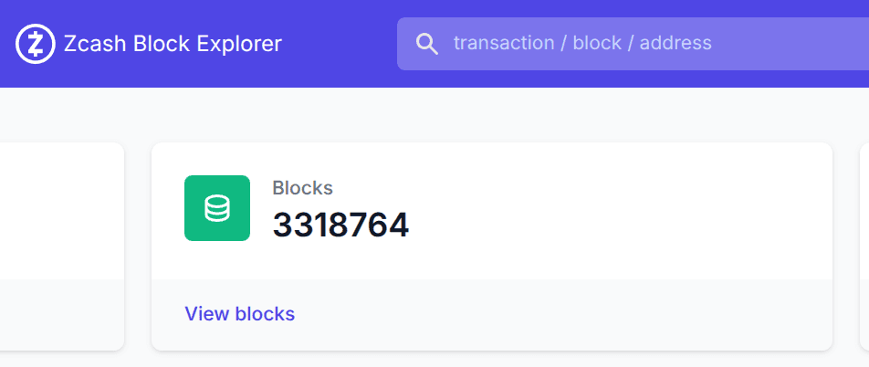 Zcash Block Explorer